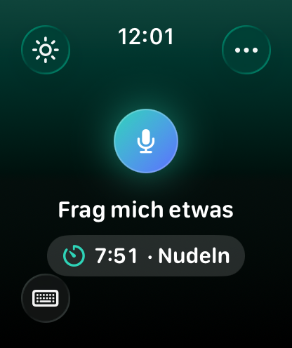 Startbildschirm mit laufendem Timer