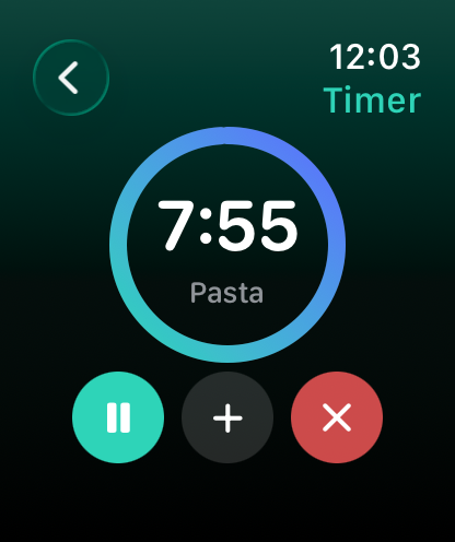 Timer with a progress ring